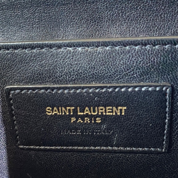 YSL Saint Laurent Chevron Monogram Matelassé Envelope Medium Bag Purse - Blue - Picture 5 of 13